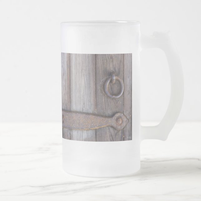 Cellar Door Handle Frosted Glass Beer Mug (Right)