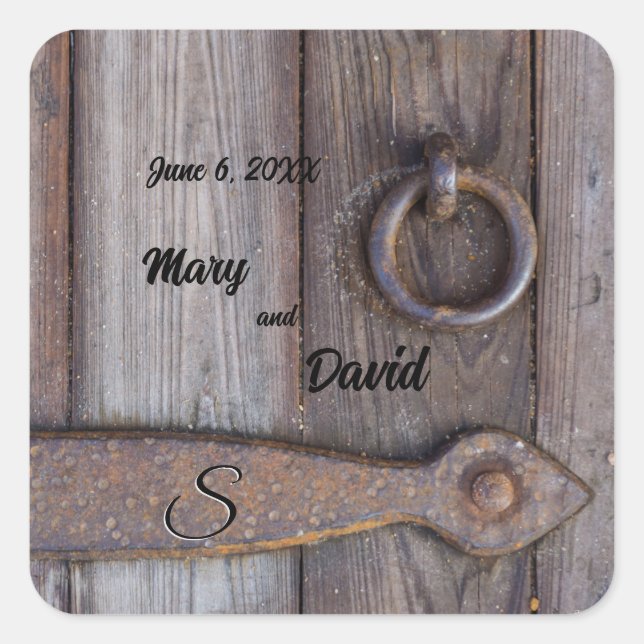 Cellar Door Handle Wedding Stickers (Front)