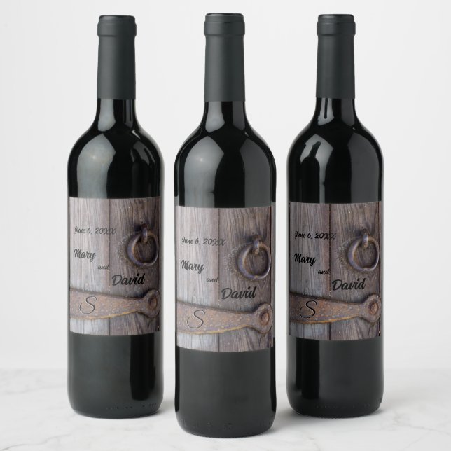 Cellar Door Handle Wedding Wine Labels (Bottles)
