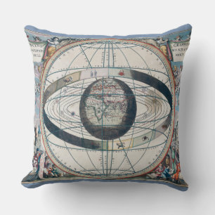 Cellarius Ptolemaic System Vintage Map Cushion