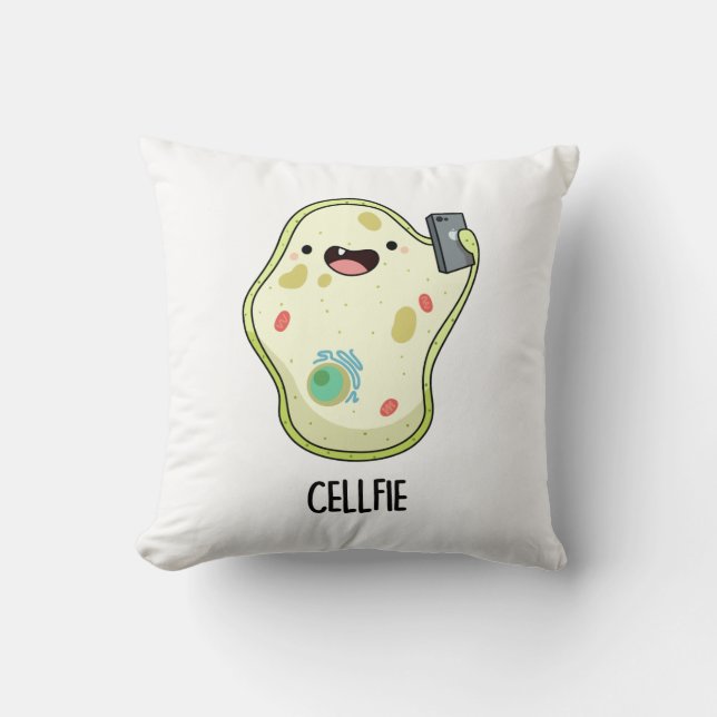 Cellfie Funny Biology Selfie Pun  Cushion (Front)
