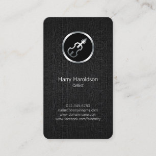 Cellist Cello Icon Black Grunge Business Card