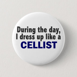 Cellist During The Day 6 Cm Round Badge