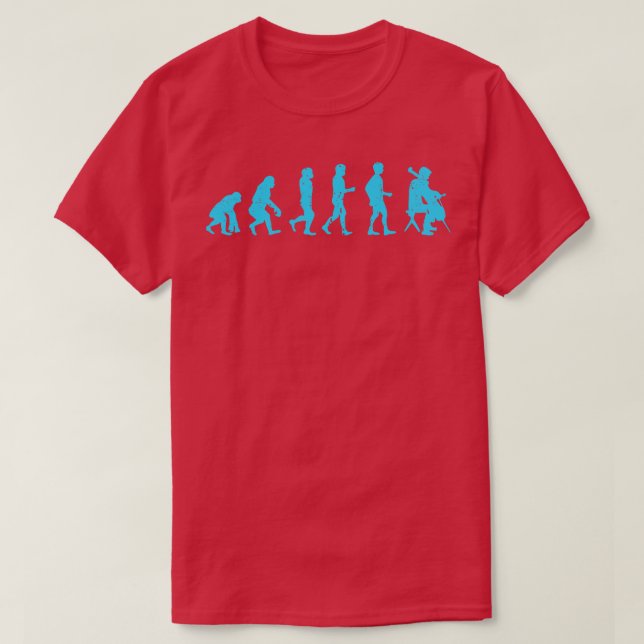 Cellist Evolution Gift Idea Cello Player Blue T-Shirt (Design Front)