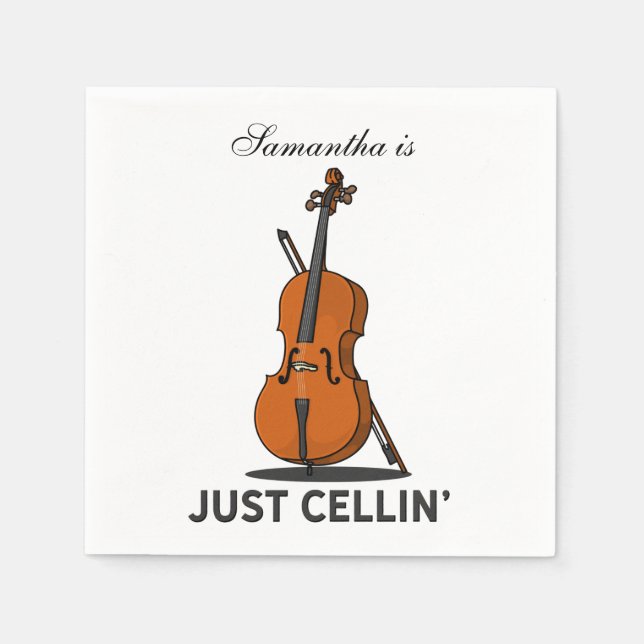 Cellist Gag Paper Napkin (Front)