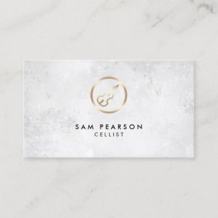 Cellist Gold Cello Icon Business Card
