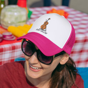 Cellist Just Cellin Fiddle Instrumentalist Son Trucker Hat