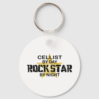 Cellist Rock Star by Night Key Ring