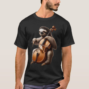 Cellist Sloth Playing Cello Player Music T-Shirt