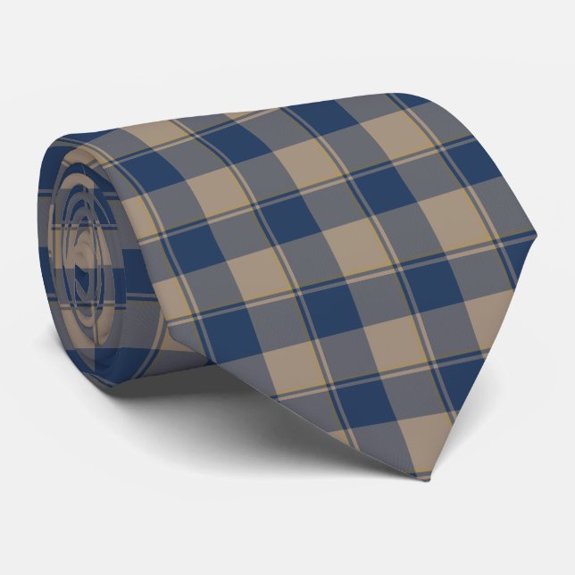 Cello and Donkey Brown Plaid Neck Tie (Rolled)