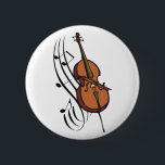 Cello and Music 6 Cm Round Badge<br><div class="desc">Music staff and notes with Cello</div>