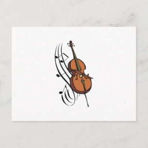 CELLO AND MUSIC POSTCARD