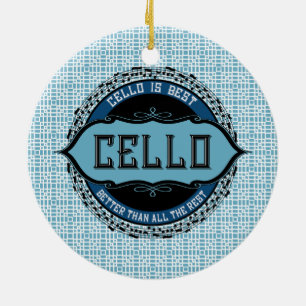 Cello Best Music Note Circle  Ceramic Tree Decoration