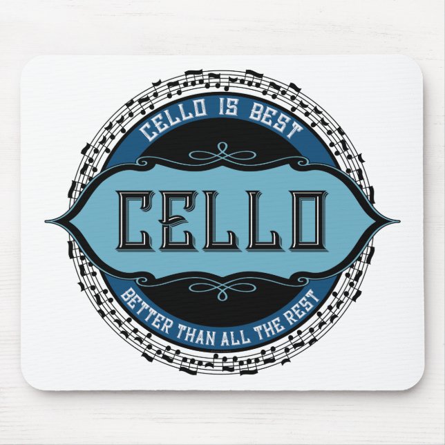 Cello Best Music Note Circle Mouse Mat (Front)