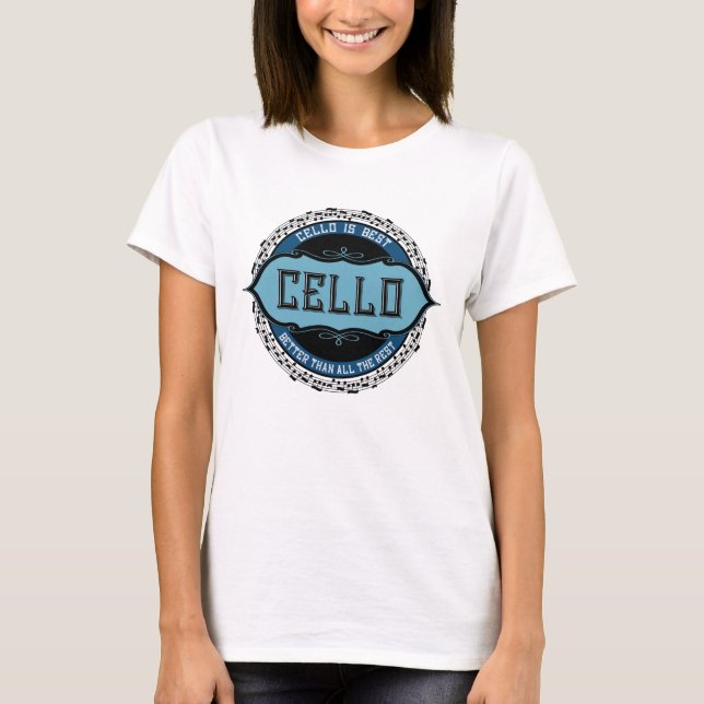 Cello Best Music Note Circle T-Shirt (Front)