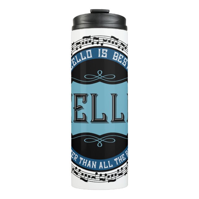 Cello Best Music Note Circle Thermal Tumbler (Front)