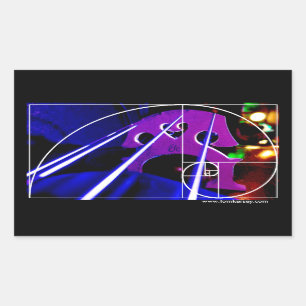 Cello bridge and strings with Fibonacci spiral Rectangular Sticker