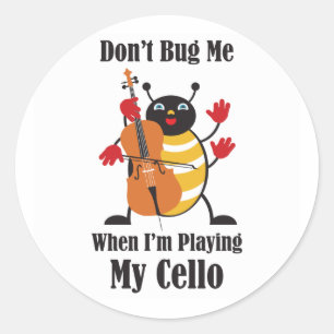 Cello Bug Classic Round Sticker