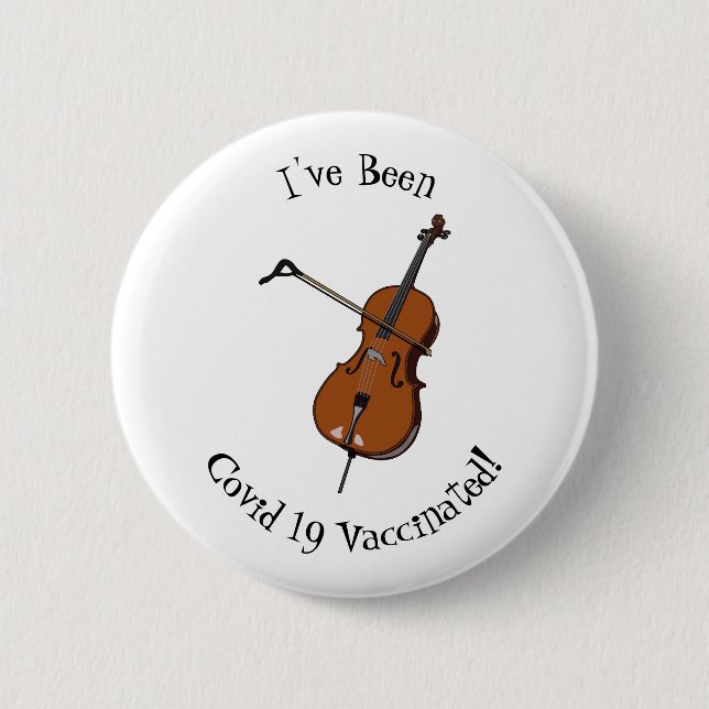 Cello cartoon illustration 6 cm round badge (Front)