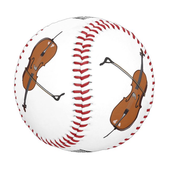 Cello cartoon illustration  baseball (Angled)