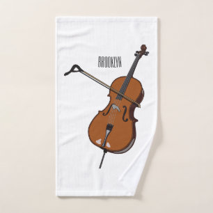 Cello cartoon illustration bath towel set