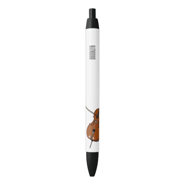 Cello cartoon illustration  black ink pen (Front Vertical)
