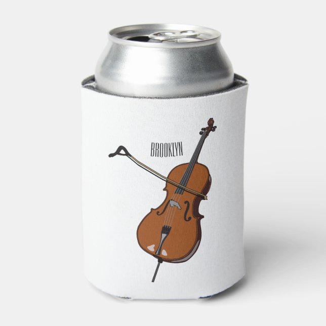 Cello cartoon illustration  can cooler (Can Front)
