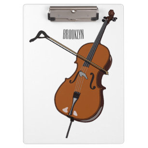 Cello cartoon illustration clipboard
