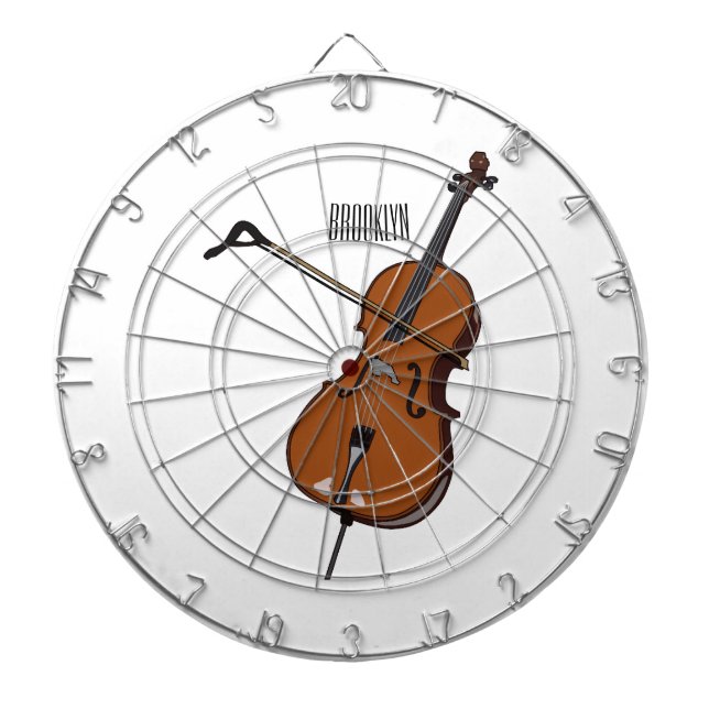 Cello cartoon illustration  dartboard (Front)
