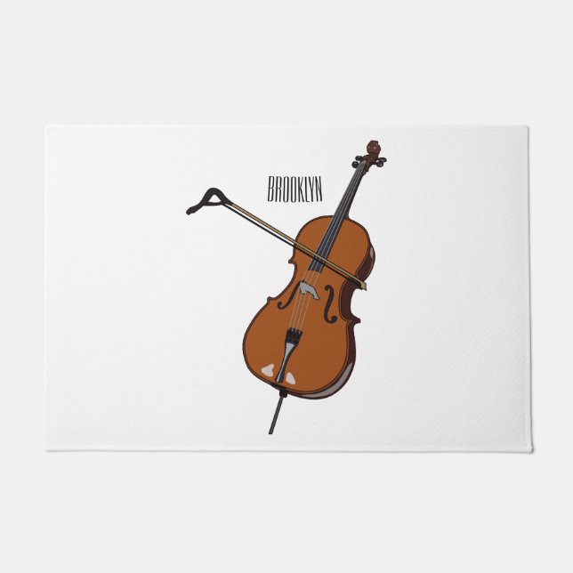 Cello cartoon illustration  doormat (Front)