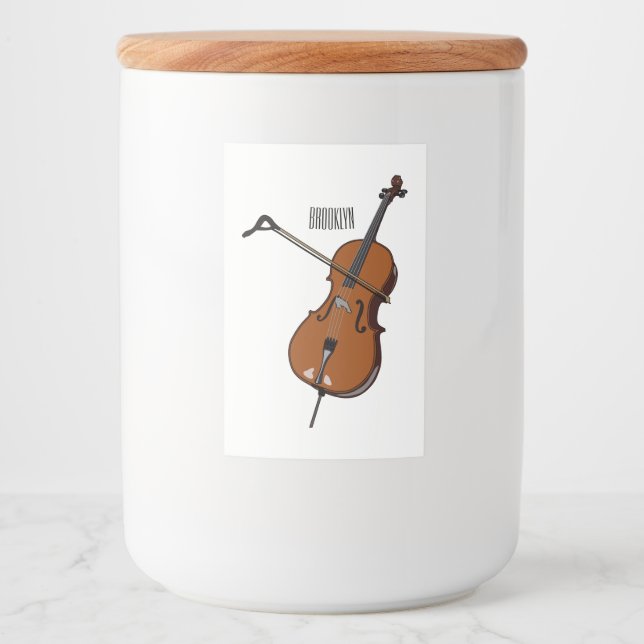 Cello cartoon illustration  food label (Front)