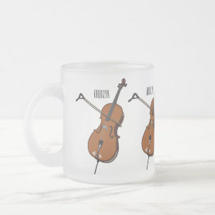 Cello cartoon illustration  frosted glass coffee mug