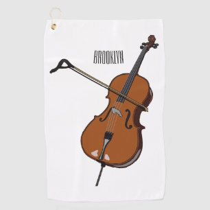 Cello cartoon illustration  golf towel