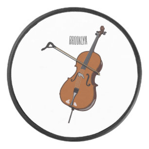 Cello cartoon illustration  hockey puck