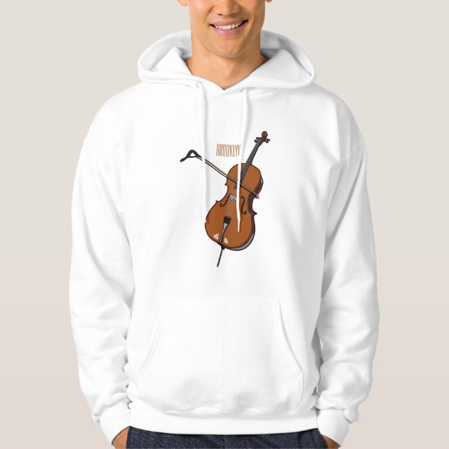 Cello cartoon illustration  hoodie (Front)