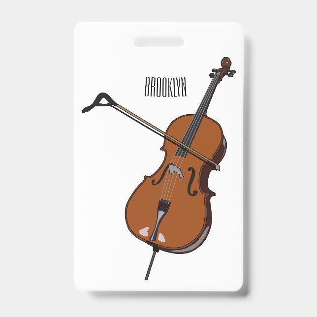 Cello cartoon illustration  ID badge (Front)