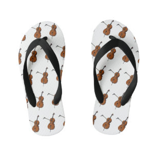 Cello cartoon illustration kid's flip flops