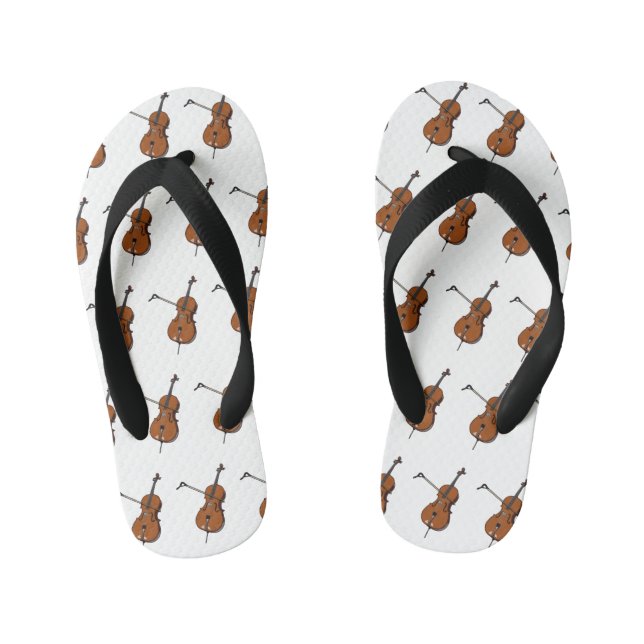 Cello cartoon illustration  kid's flip flops (Footbed)
