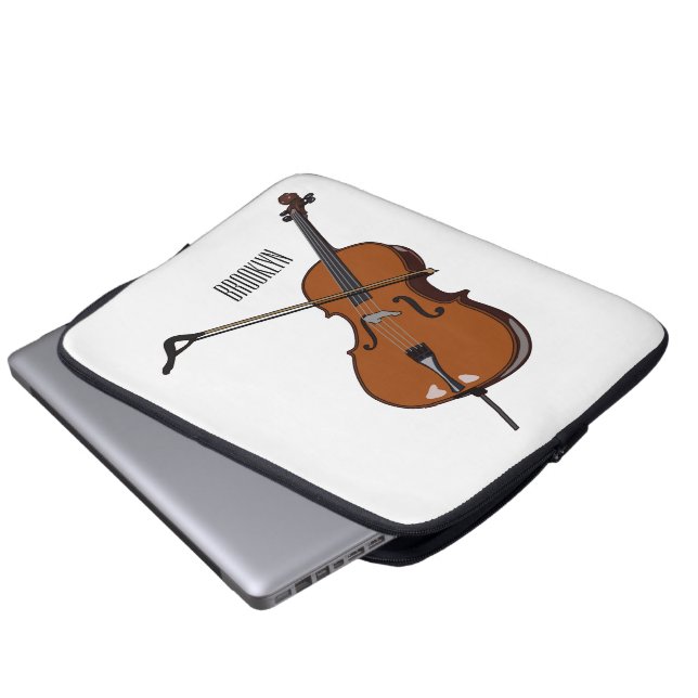 Cello cartoon illustration  laptop sleeve (Front Bottom)