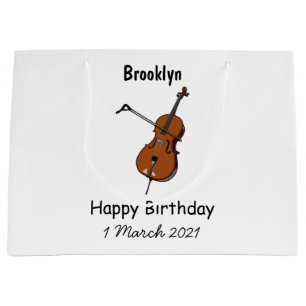 Cello cartoon illustration  large gift bag