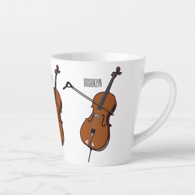 Cello cartoon illustration  latte mug (Right)