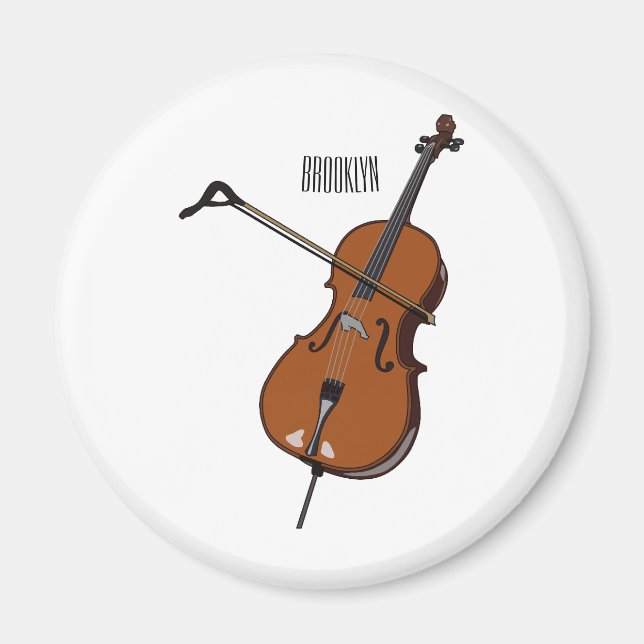 Cello cartoon illustration  magnet (Front)