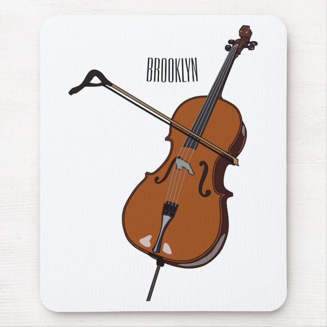 Cello cartoon illustration  mouse mat (Front)