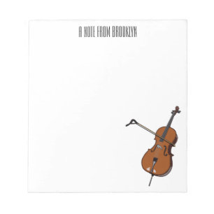 Cello cartoon illustration notepad