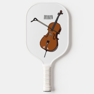 Cello cartoon illustration pickleball paddle