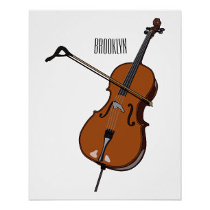 Cello cartoon illustration  poster