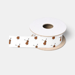 Cello cartoon illustration satin ribbon