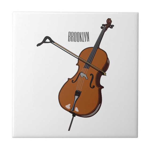 Cello cartoon illustration  tile (Front)