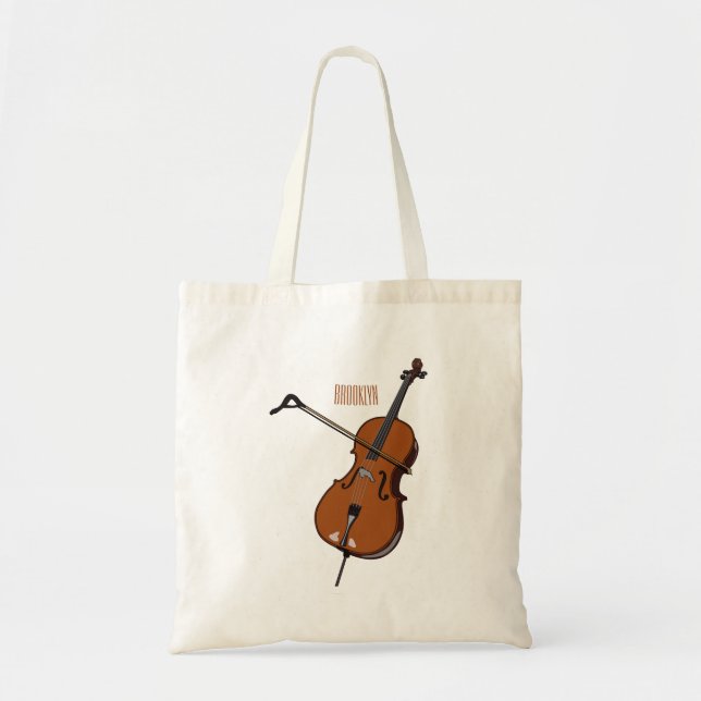 Cello cartoon illustration  tote bag (Front)
