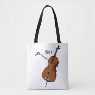 Cello cartoon illustration  tote bag
